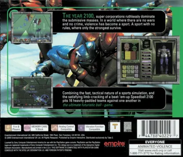 Speedball 2100 (US) box cover back